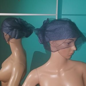 Derby /  Church Hat pillbox with adjustable veil